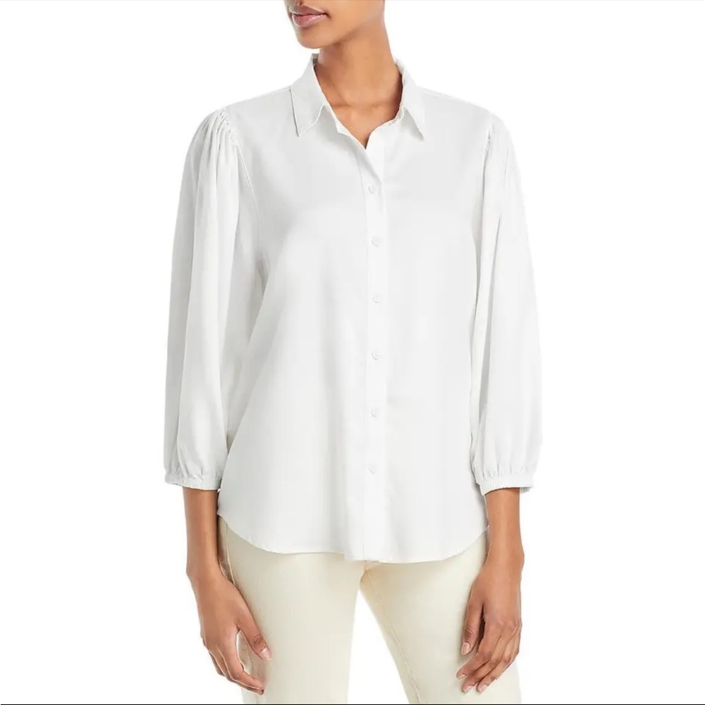 Beach Lunch Lounge Women's Isobel White Tencel Shirt Button Down Top
